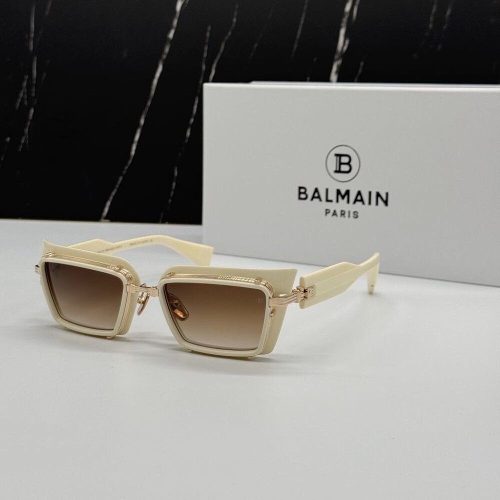 NEW BALMAIN ADMIRABLE WHITE/BROWN UNISEX SUNGLASSES BALMAIN BPS-130C - Picture 2 of 15